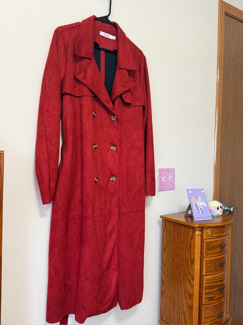 JustFab full length coat size L NWOT